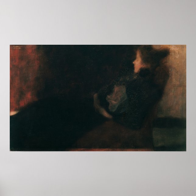 Poster Klimt - Senhora à lareira (Frente)