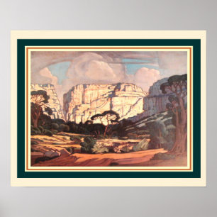 Póster Kloof S. África de Rustenburg por J.H. Pierneef