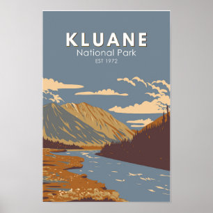 Poster Kluane National Park Ainda Brook Canadá Viagem Art