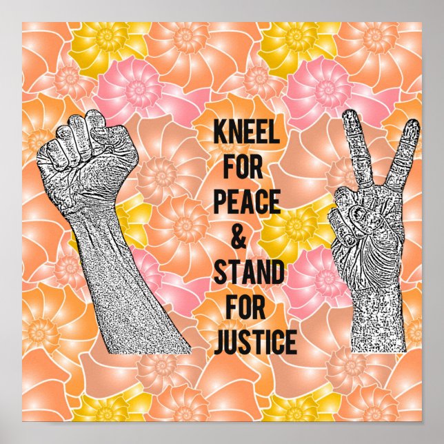Poster Kneel for Peace and Stand for Justice (Frente)
