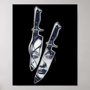 Poster Knife Girl Tattoo
