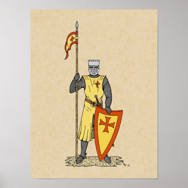 Póster Knight Medieval Early 13 Century (Frente)
