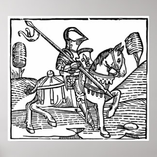 Póster Knight Medieval Engraving