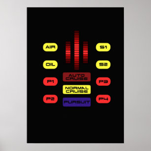 Poster Knight Rider KITT Car Dashboard Gráfico