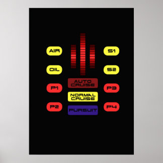 Poster Knight Rider KITT Car Dashboard Gráfico