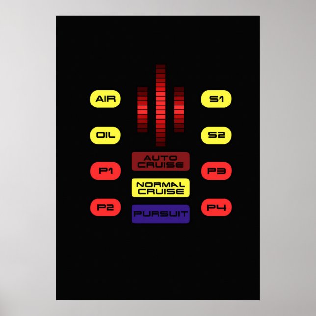 Poster Knight Rider KITT Car Dashboard Gráfico (Frente)