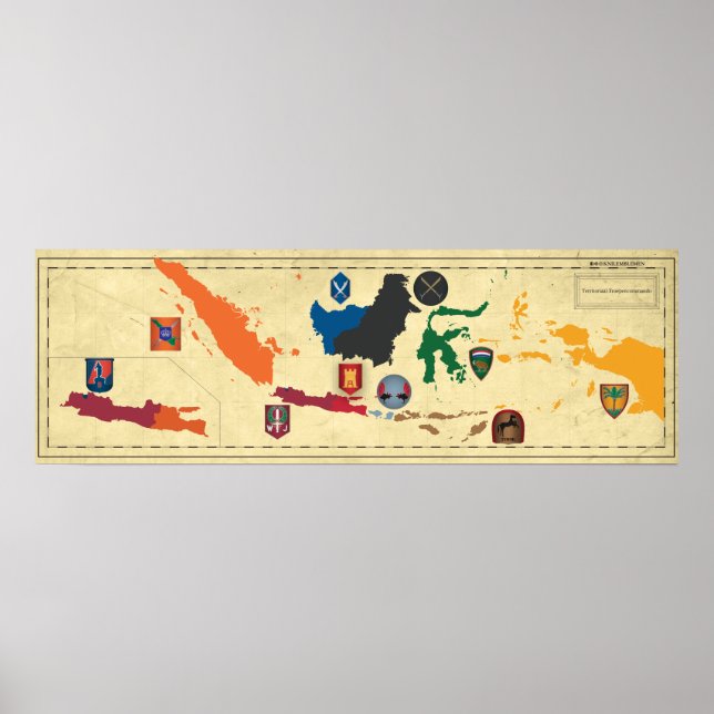 Poster KNIL Territoriale Troepen Commando Overzicht (Frente)