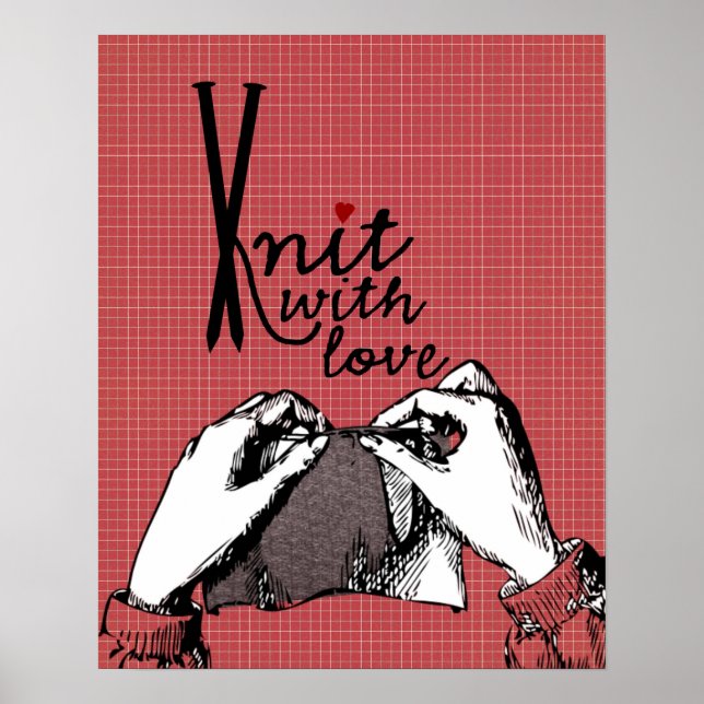 Poster Knit com Amor: Motivação Criativa (Frente)
