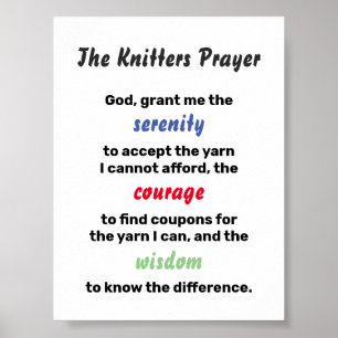 Poster Knitters Prayer Serenity Piada