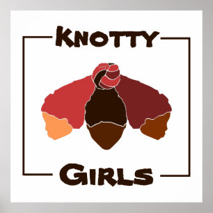 Poster Knotty Girls Black Girls Tied Knot of Natural Hair