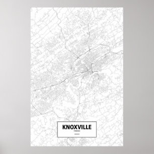 Póster Knoxville, Tennessee (preto no branco)