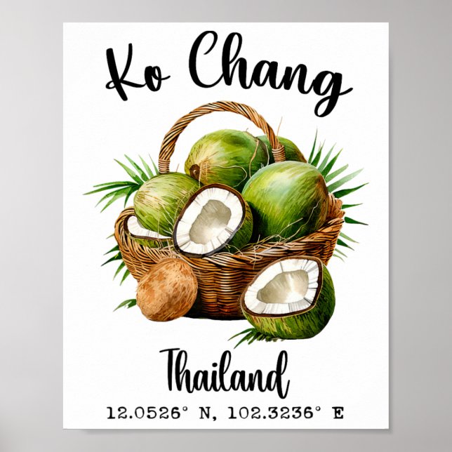 Poster Ko Chang Coco Tailândia Ilha Tropical Gps Férias (Frente)