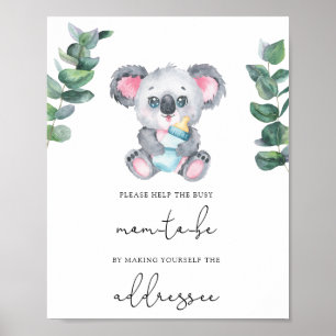 Poster Koala /Ajude a Busy Mãe-a-Ser Endereço e Envelope