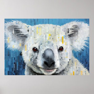 Poster Koala Animal Art Decor Paint Mosaico