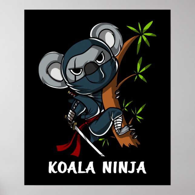 Poster Koala Bear Ninja Samurai Artes Marciais Animal (Frente)