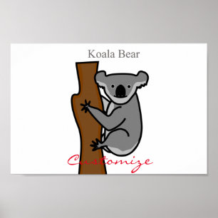 Poster Koala Bear Subindo Árvore Troço_Cove