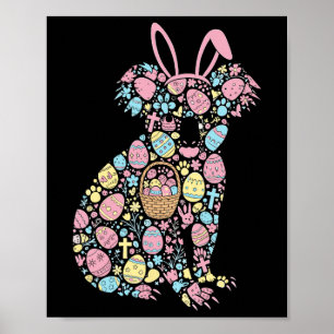 Poster Koala Bunny Páscoa Páscoa De Ovos Mulheres Mens Cr
