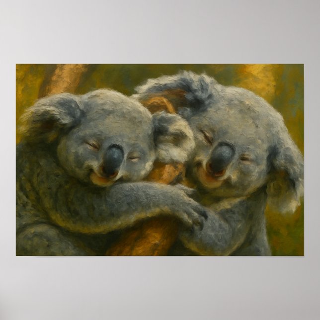 Poster Koala Embrace - Tender Wildlife Momento (Frente)