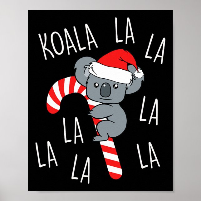 Poster Koala La La - Aussie Xmas Pun Funny Australiano (Frente)