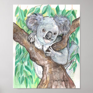 Poster Koala na pintura em árvore de Eucalyptus