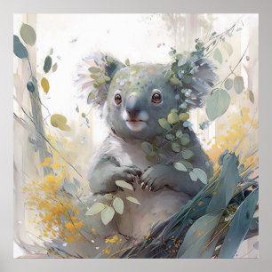 Poster Koala Retrait Animal Painting Willife Outdoor