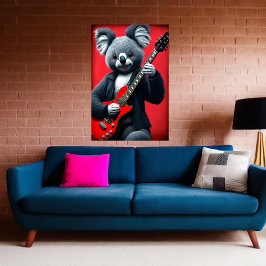 Poster Koala tocando violão | Arte AI