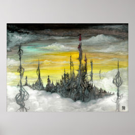 Póster Koch City Oil on Gesso Conselho por Toby Mikle