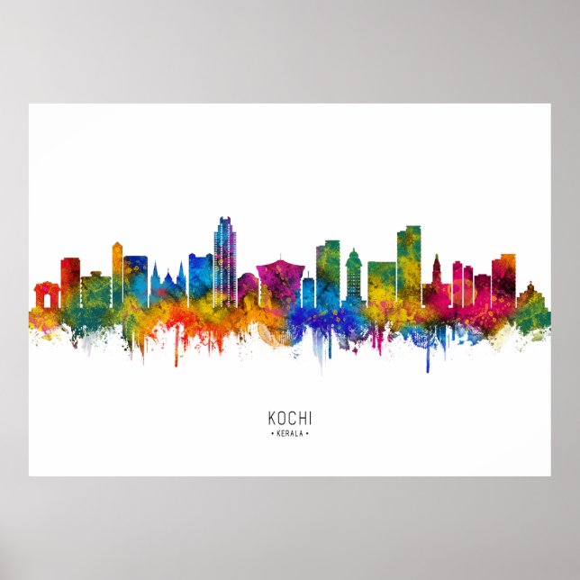 Poster Kochi Kerala Skyline (Frente)