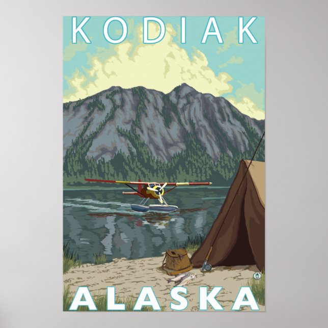 Póster Kodiak, Alaska Bush Plane Fisheries (Frente)