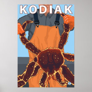 Poster Kodiak, rei caranguejo de AlaskaAlaskan
