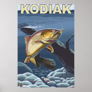 Póster Kodiak, secção transversal da truta de
