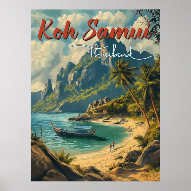 Poster Koh Samui Viagens vintage (Frente)