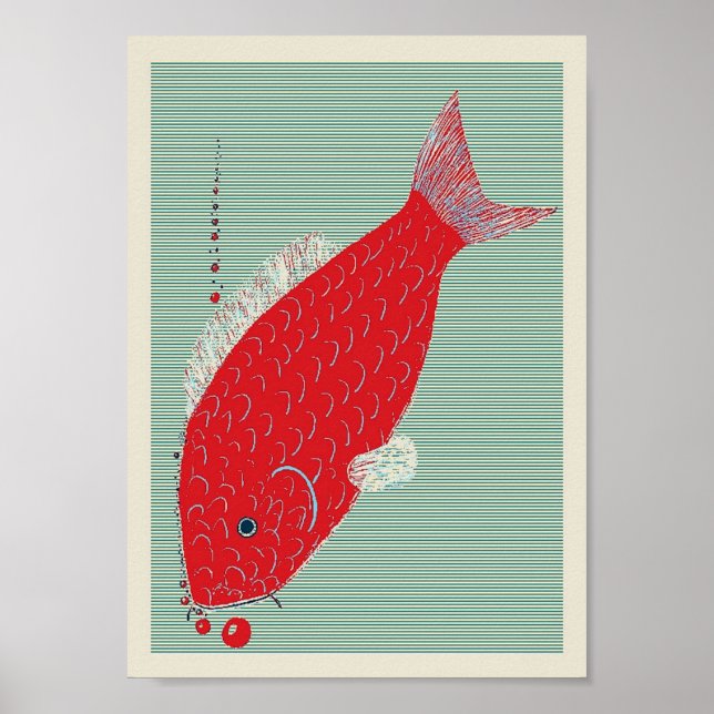 Póster Koi Carp Japonês (Frente)