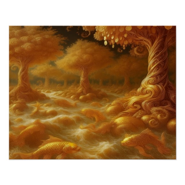 Póster Koi Dourado (Frente)