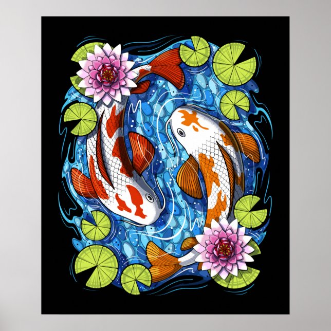 Poster Koi Fish Japonês (Frente)
