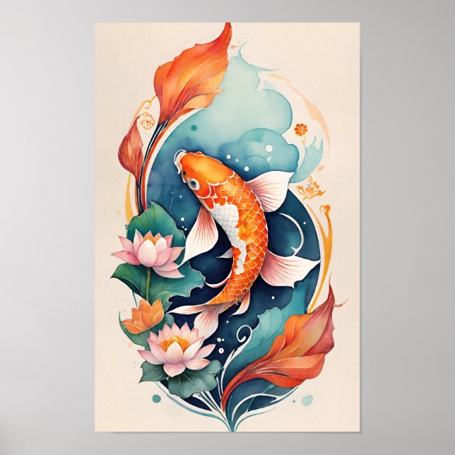 Poster Koi Fish Pond Nature Lovers Koi (Frente)
