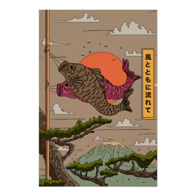 Póster Koinobori Flui com o Vento (Frente)