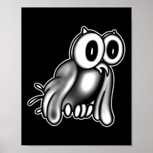 Poster Koko Cartoon X Owl Ghost X Vintage