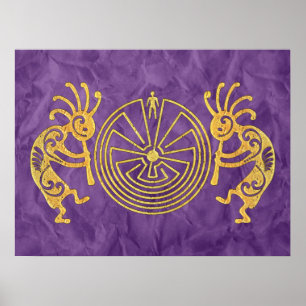 Poster KOKOPELLI / MAN IN MAZE gold + suas ideias