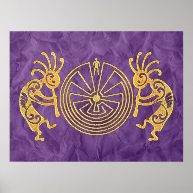 Poster KOKOPELLI / MAN IN MAZE gold + suas ideias (Frente)