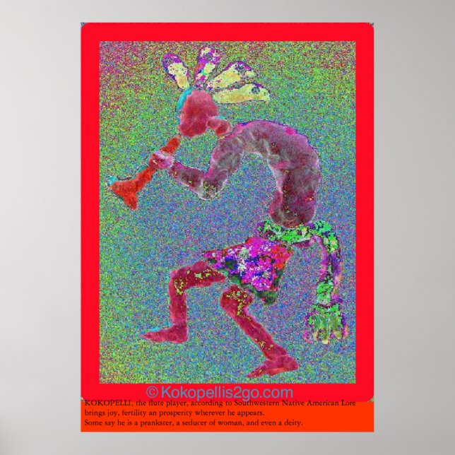 PÓSTER KOKOPELLI MYSTICAL VERMELHO FRONTEIRA (Frente)