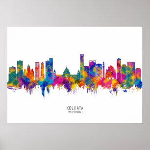 Poster Kolkata West Bengal Skyline