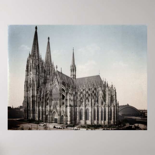 Poster Kölner Dom um 1900 - Catedral de Colônia (Frente)