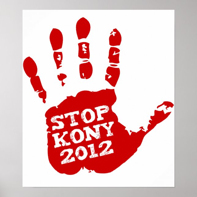 Póster Kony 2012 Handprint Stop Joseph Kony (Frente)