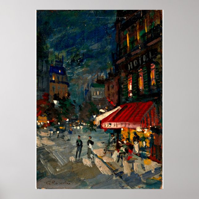 Poster Korovin - Café do Canto à Noite, em Paris (Frente)
