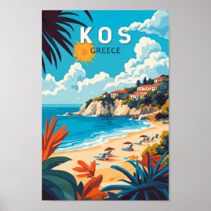 Poster Kos Grécia Art Vintage