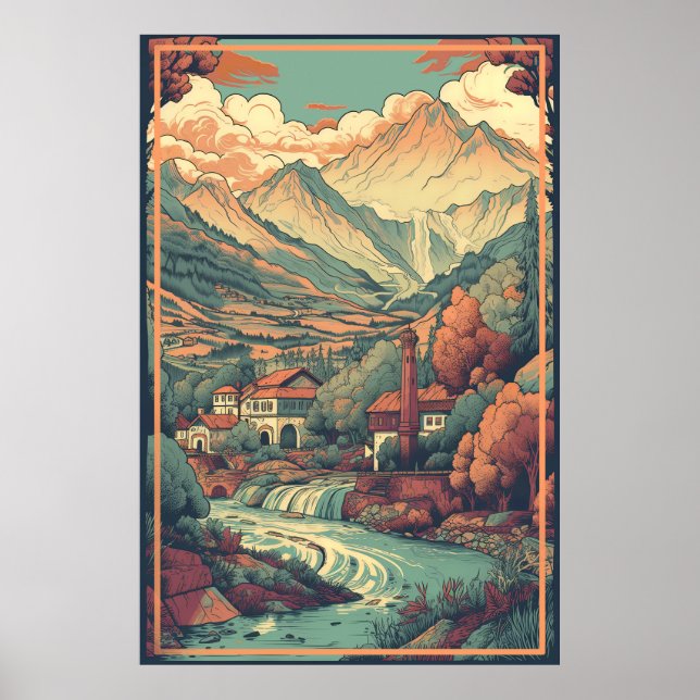 Poster KOSOVO: Publicidade de Viagens Antiga (Frente)