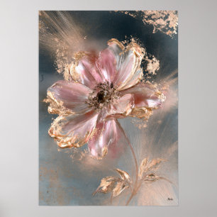 Poster Kosumosu Rosa Cosmos Arte Botânico Neo-Rinpa