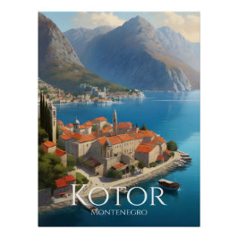Póster Kotor Montenegro Travel Poster