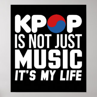 Póster Kpop é o meu gráfico de slogan musical de vida